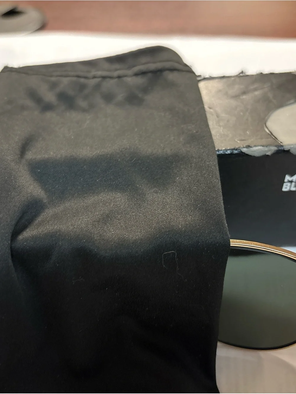 Montblanc Gold Frame Sunglasses with Dark Green Lenses